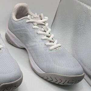 Lotto Women's Mirage 300 Speed Tennis Shoes All White and Silver Metal 2
